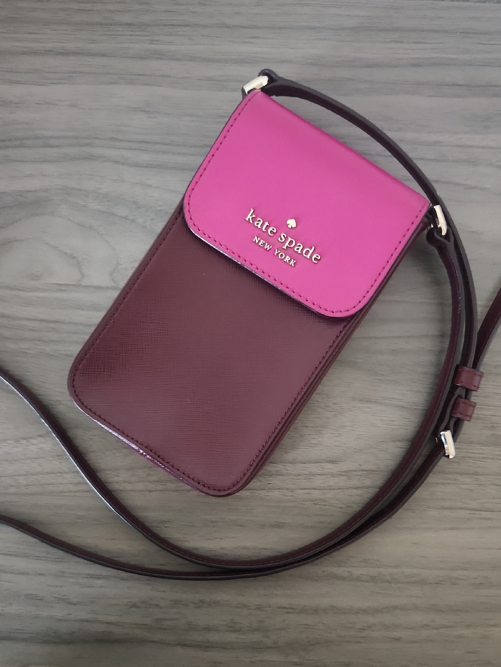 kate spade Pink & Burgundy Crossbody Phone Pouch